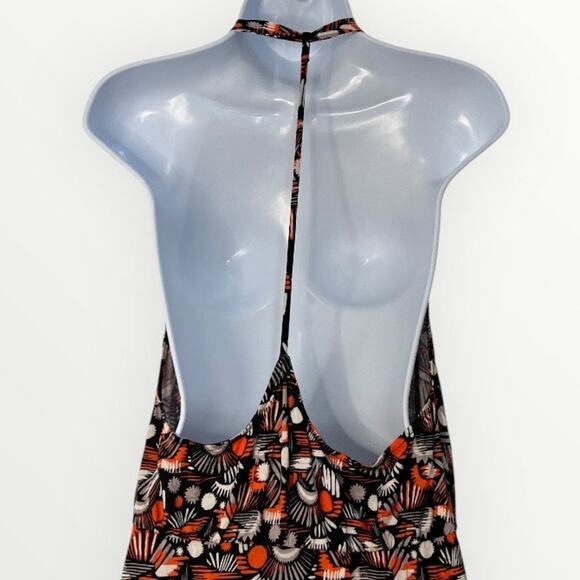 Free People Daria Halter Maxi Dress Floral Low Back Wrap Slit Plunge Size S NWT - Picture 12 of 14